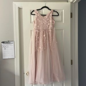 Pink floral childrens dress